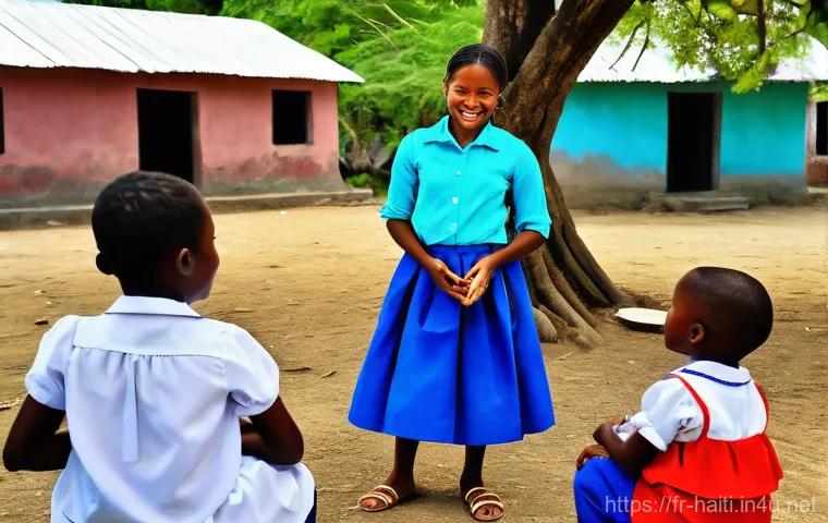 아이티의 사회적 문제와 이를 해결하기 위한 노력 - **Prompt:** A dynamic and sunlit scene showcasing Haitian resourcefulness and sustainable living pra...