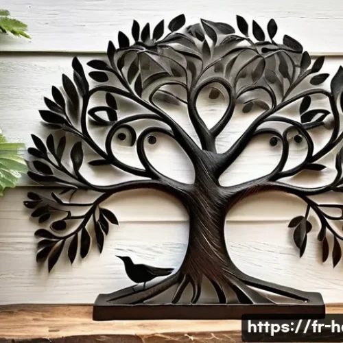 아이티 민속 공예품과 기념품 추천 - **Haitian Cut Metal "Tree of Life" Sculpture:** A highly detailed and intricate "Tree of Life" sculp...